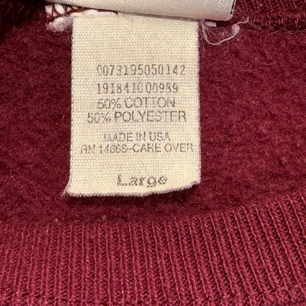 Vintage Lee Heavyweight Sweatshirt‎ Made in USA Maroon Crewneck Men's Large
